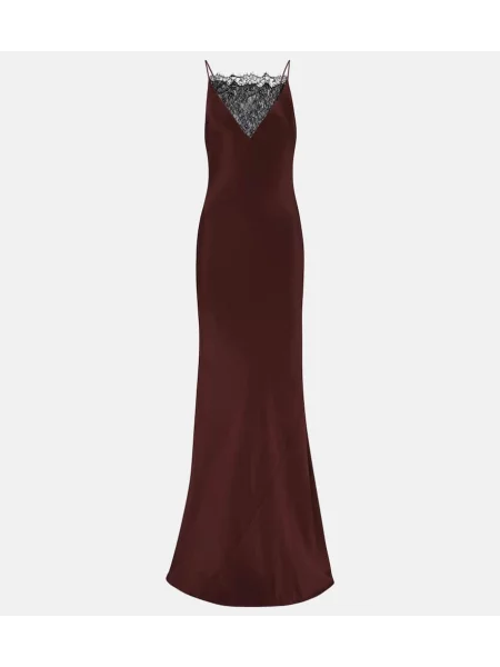 Rochie Roland Mouret din satin maro