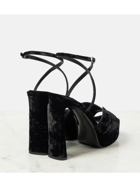 Sandale Jimmy Choo de catifea cu platformă negru
