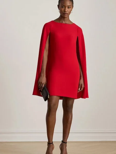 Obleka Lauren Ralph Lauren rdeča