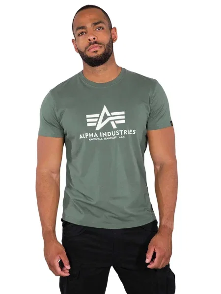 ALPHA INDUSTRIES Tricou kaki alb