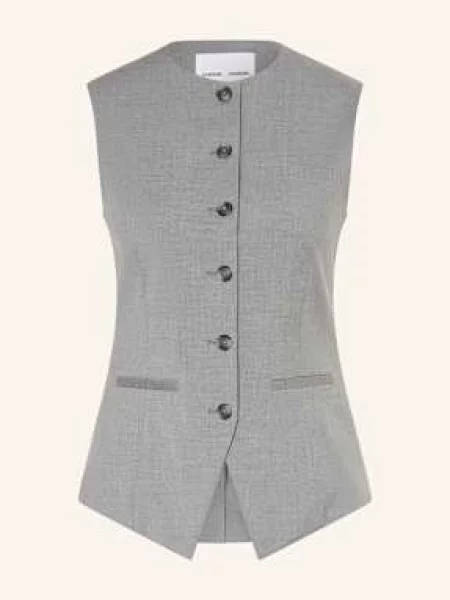 Samsøe Samsøe kamizelka garniturowa Saruma Kobiety Sztuczne włókno marmurkowy S szary