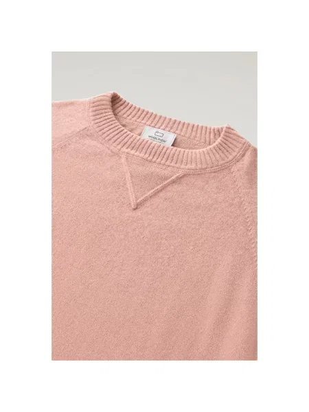 Sweter Woolrich wełniany różowy