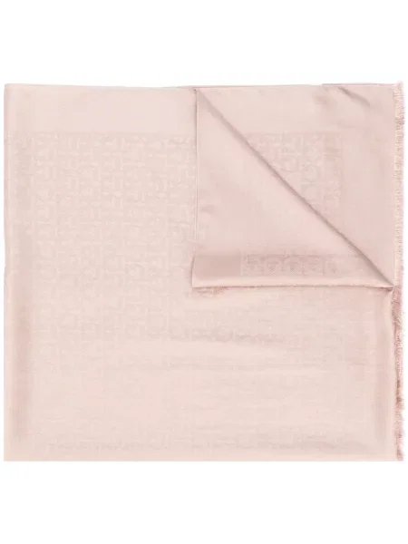 Fular Salvatore Ferragamo cu imagine roz