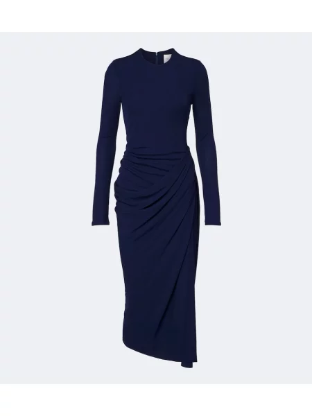 Rochie midi Erdem din jerseu drapată albastru