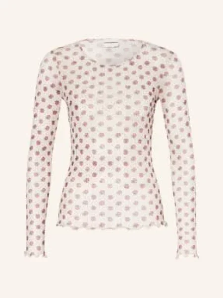 Claudie Pierlot Koszulka Z Długim Rękawem Z Siateczki beige beżowa