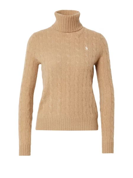 Polo Ralph Lauren pulover de lana femei light cu guler bej