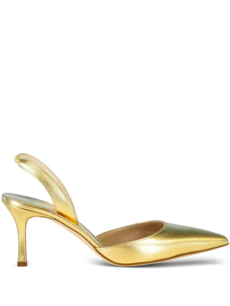 Pantofi cu toc Manolo Blahnik slingback auriu