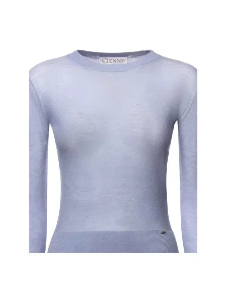 Dzianinowy sweter Genny niebieski