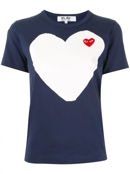 Tricou Comme Des Garcons Play cu imagine albastru