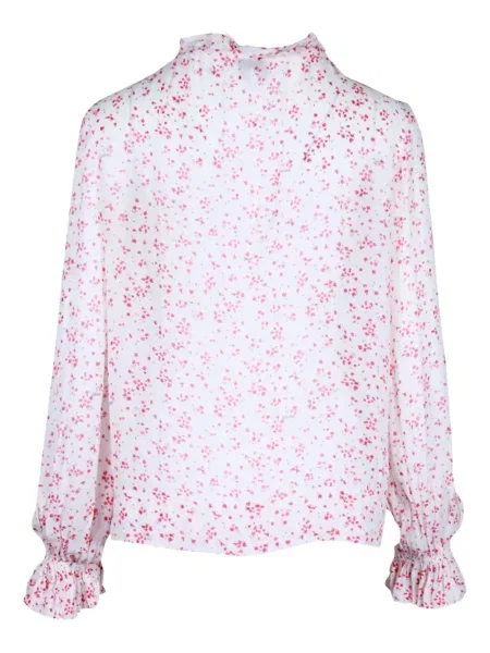 Bluză Ganni cu model floral cu imagine alb