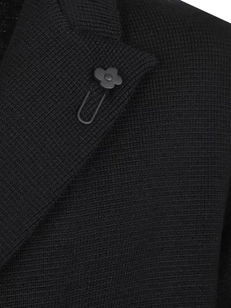 Плетено двуредно яке Lardini черно