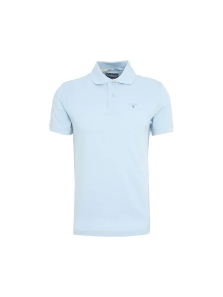 Koszulka polo Barbour w kratę niebieska