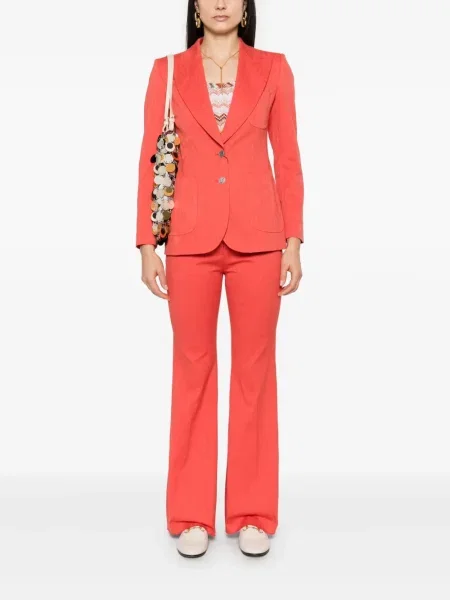 Pantaloni Etro cu model paisley din jacard portocaliu
