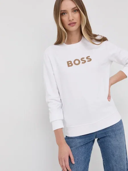 BOSS hanorac de femei cu imprimeu alb