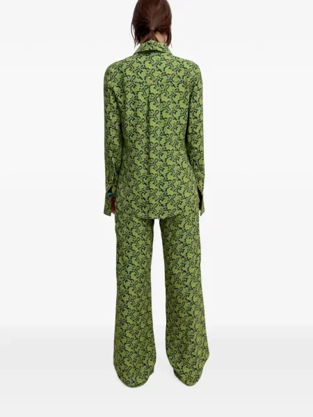 Cămașă Rodebjer cu imagine cu model paisley verde