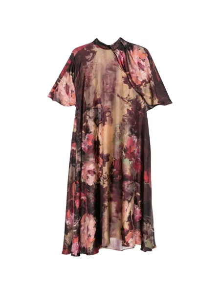 Rochie Antonio Marras cu model floral cu imagine cu legături maro