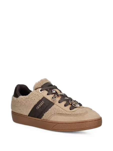 Sneakerși Guess din piele de oaie roz