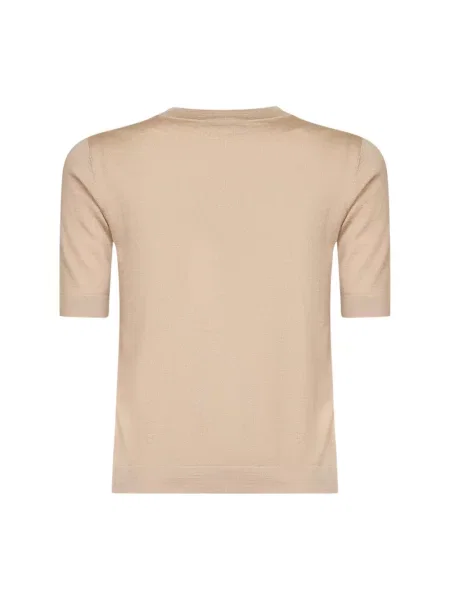 Weekend Max Mara T-shirt swetrowy z wełną WKDTAPIOCA beżowa