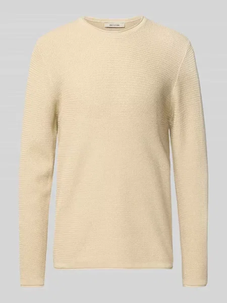 Sweter z dzianiny o kroju regular fit z czystej bawełny model ‘ERIC’ Only & Sons biały