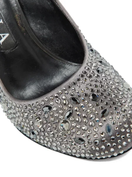 Pantofi cu toc Gina din satin gri