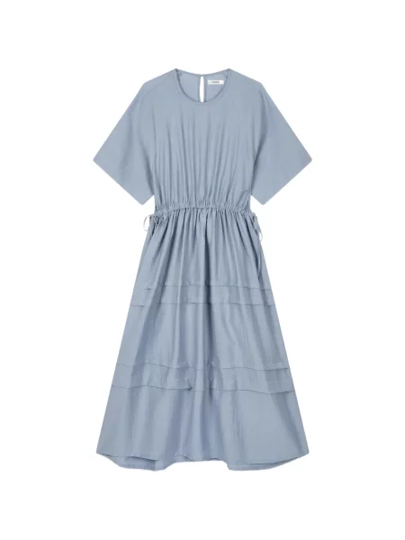 Rochie midi Tomboy până la genunchi în linie A de costum albastru