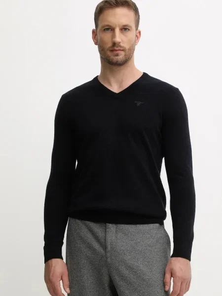 Barbour sweter wełniany granatowy