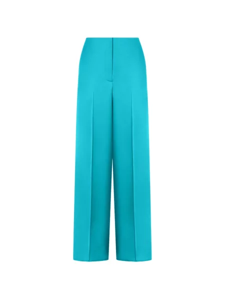 Pantaloni Pinko din satin cu picior lat verde