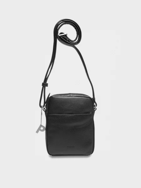 Кожаная сумка через плечо Picard черная