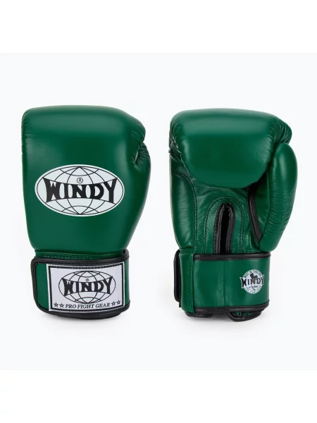 Rękawice bokserskie WINDY Classic Genuine Leather green zielone