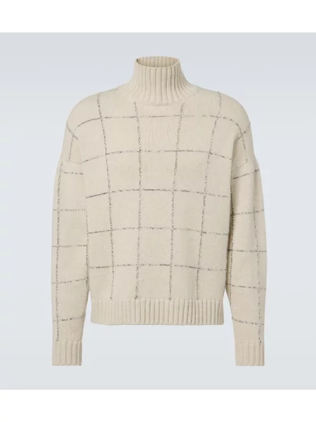 Pulover Dunhill din cașmir alb