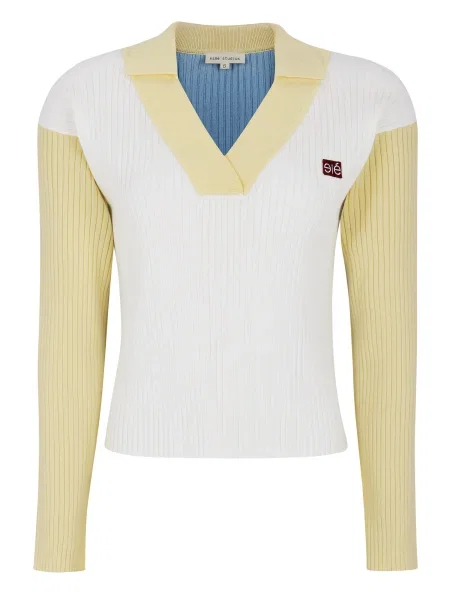 Esmé Studios Pulover Aura albastru / galben / negru alb