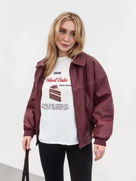 Romashka Роттердам Бомбер Штучна шкіра бордовий