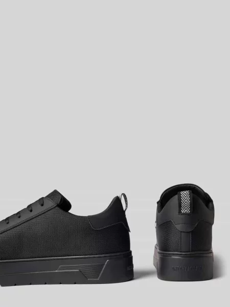 Sneakersy z mieszanki skóry z detalem z logo Antony Morato czarne