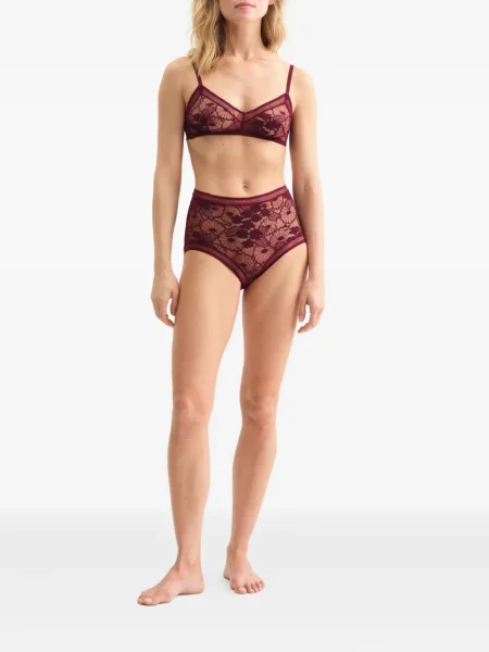 Sutien Eres cu model floral din dantelă violet