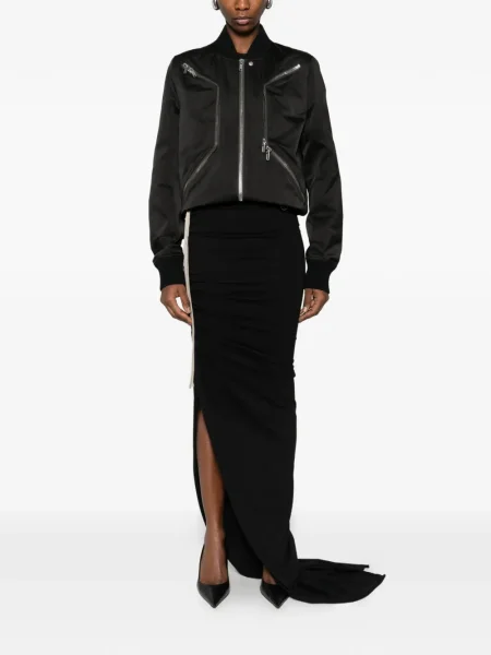 Fustă Moncler + Rick Owens cu crăpătură negru