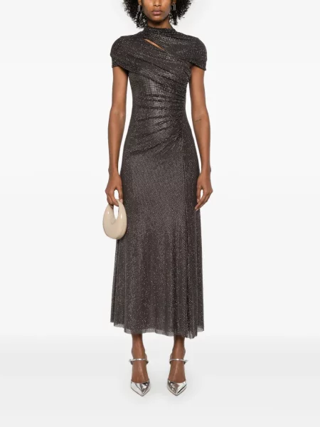 Stras rochie midi Self-portrait gri