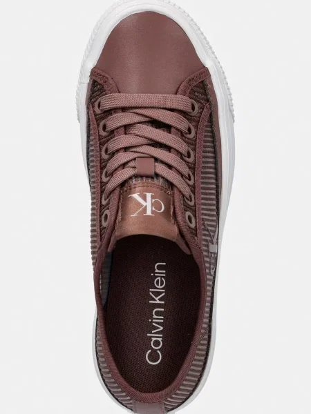Calvin Klein VULC FLATF LACEUP STRIPED NYL női sportcipő barna