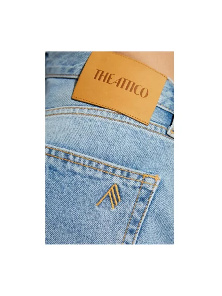Jeansy The Attico z logo niebieskie