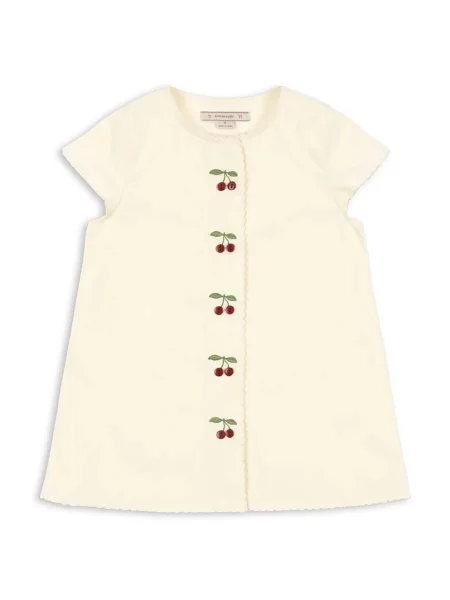 Konges Sløjd Dievčenské šaty EVIA CHERRY DRESS GOTS béžová
