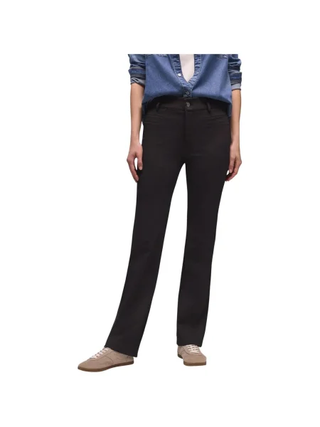 Pantaloni Street One streetstyle din țesătură twill negru