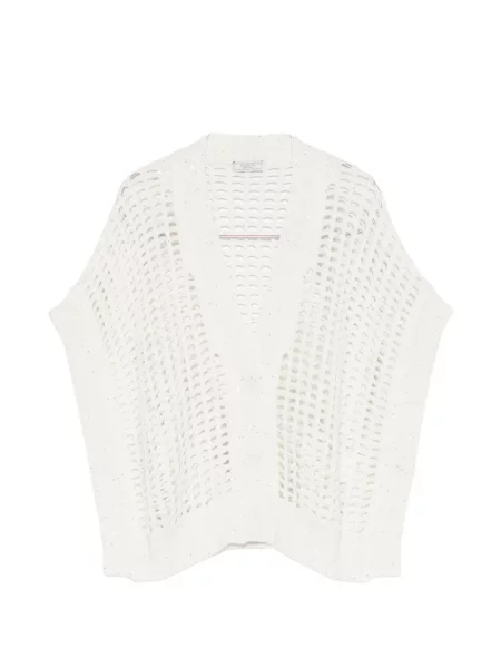 Vestă Peserico cu paiete alb