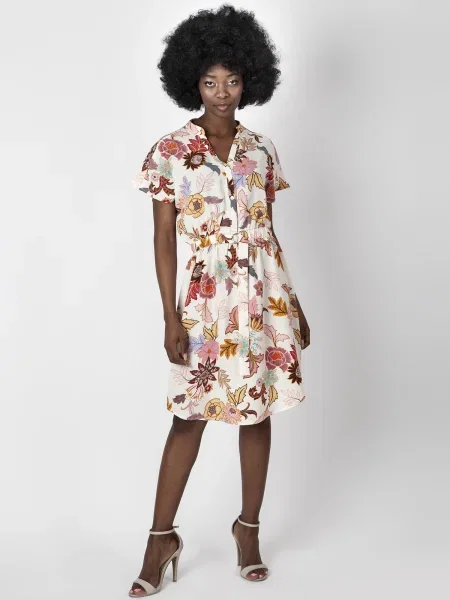 Krótka rękaw kimonowy sukienka mini Perso garniturowa biała