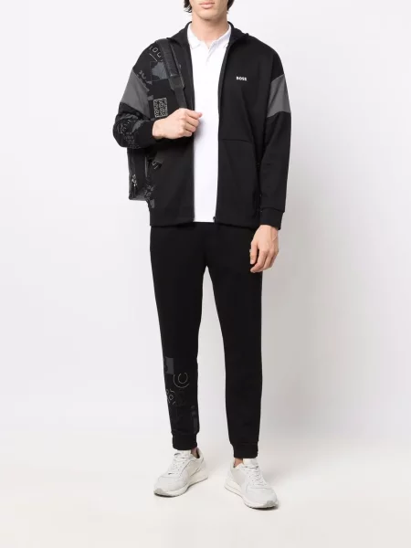 Polo Boss cu dungi alb