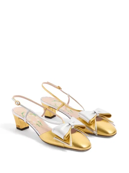 Pantofi cu toc Valentino Garavani slingback auriu