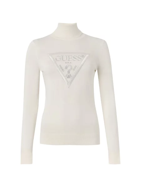 GUESS Pulover HALLIE crem / argintiu