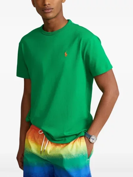 Haftowana koszulka polo Polo Ralph Lauren do biegania zwężana zielona