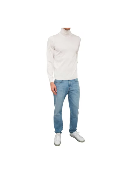 Sweter Boss wełniany do golfa biały