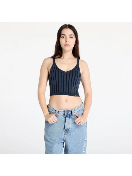 Top Calvin Klein Jeans Plated Sweater Bralette Blue S albastru