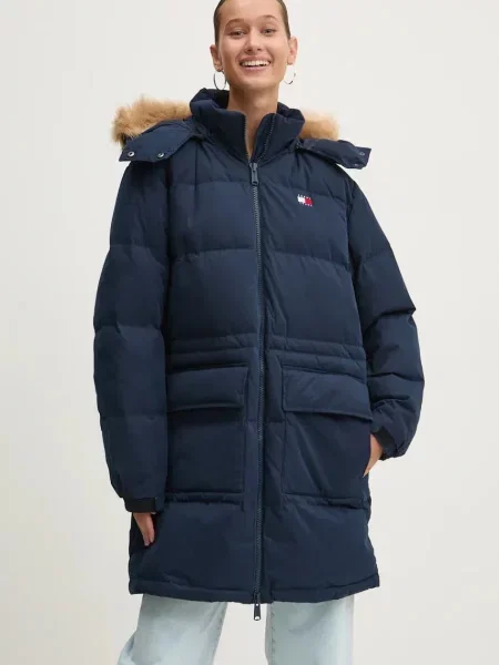 Tommy Jeans geaca de puf femei marin de iarna albastru