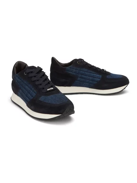 Sneakersy Moorer skórzane niebieskie